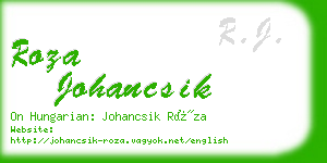 roza johancsik business card